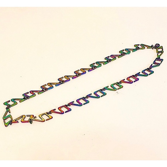 Authentic Vuitton x Virgil Abloh 2024 Rainbow Collier LV Link Necklace - Picture 3 of 10